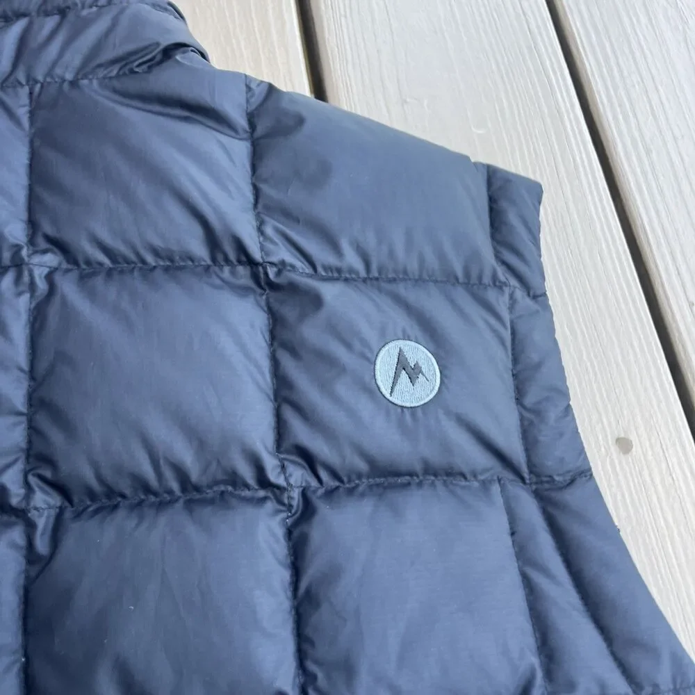 MARMOT Men's Highlander Down Winter Vest 700 Fill Front Pockets Black Size 2XL
